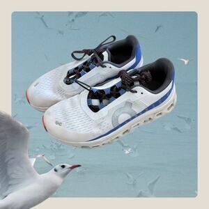 On Cloudmonster Women Running Shoe 8.5 White Blue Swiss Helion Comfort GORPCORE